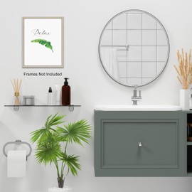 IKORNUO Bathroom Wall Art, Plant Pictures for Bathroom Walls, Relax Soak Unwind Wall Art, Set of 4, 8 x 10 inches, Unframed