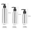 3 Pcs 250ml 8.5oz Stainless Steel Pump Bottle Dispenser Leak