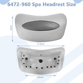 6472-960 Spa Headrest Replacement for Sundance 850 and 880 Series (2001-2008) Spa Pillow Hot Tub Head Rest Pads (2 Pack)