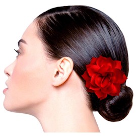 Women's 3.2 INCH Tropical Hair Fabric Flower for Special Occassion (ROYAL BLUE)