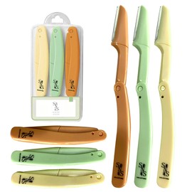 SNS Collections Eyebrow Razor - Premium Facial Hair Remover for Women, Smooth Dermaplaning Tool, Gentle & Safe, Stainless Steel, Compact Design for Travel & Daily Use (3-Pack)