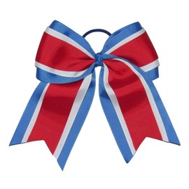 "RED White Blue" Cheer Hair Bow Pony Tail 3 in Ribbon Girls Cheerleading USA