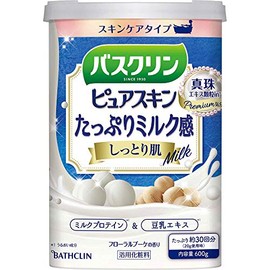 Baskrin Pure Skin Bath Additive, Moist Skin, 21.2 oz (600 g) (Approx. 30 Doses) Skin Care Glue Type x 4 Pieces
