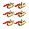 QWORK Ball Valve, 6 Pack 1/4" Heavy Duty Brass Ball
