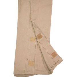 IZOD Girls' School Uniform Adaptive Chino Pants with Adjustable Waistband, Velcro Closure, and Faux Buttons, Khaki, 10 Plus