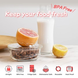 DeliOne Silicone Stretch Lids for Kitchen Food Storage – Durable, Reusable + Expandable Bowl Covers for Cup or Square Containers, Freezer, Microwave, and Dishwasher Safe, 6-Pack, Clear