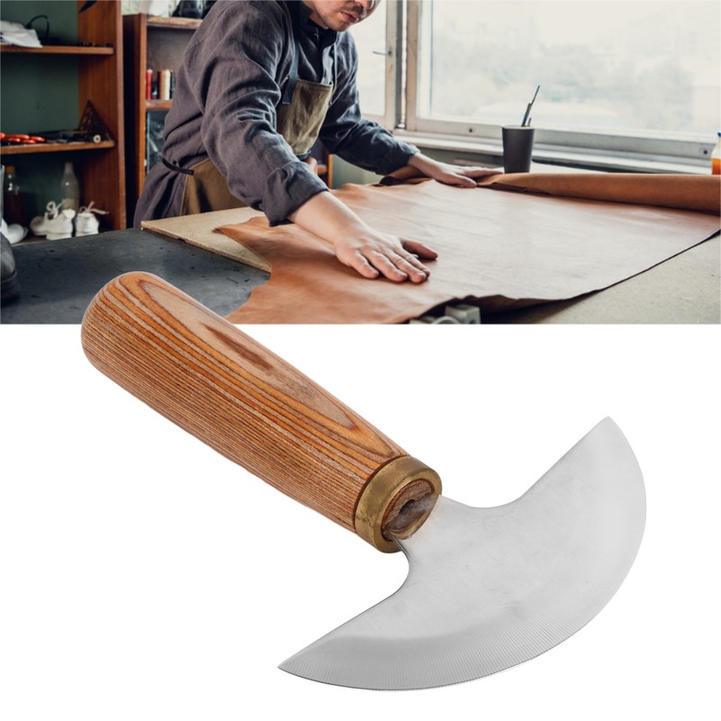 Round Leather Knife DIY High Carbon Steel Leather Cutting Tools