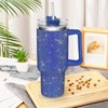 HWISDMIG 40oz Tumbler with Handle-Glitter Rhinestones Tumbler Bling Cups Stainless