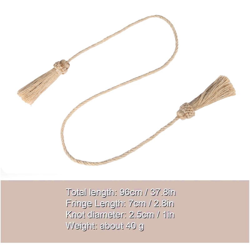 Fenghuangwu Curtain Tiebacks Handmade Decorative Curtain Holdbacks Rope with Tassel