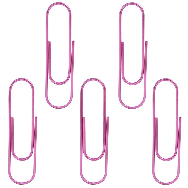 Auvotuis 15Pcs 4 Inch Jumbo Paper Clips, Pink Coated Large