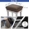 BUYUE 4 pcs Vanity Stool Bench Covers, Luxury Crease-Resistant Jacquard