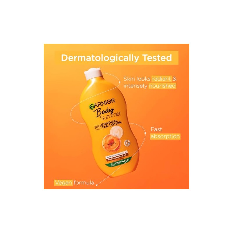 Garnier Summer Body Gradual Tan Moisturiser Deep, For A Radiant