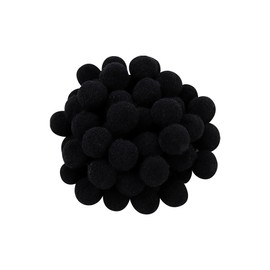 JIHUOO 600 Pcs 1 cm Christmas Pom Poms Mini Pom Pom Balls Tiny Craft Pom Poms Small Fuzzy Pom Poms Xmas Decorations Black