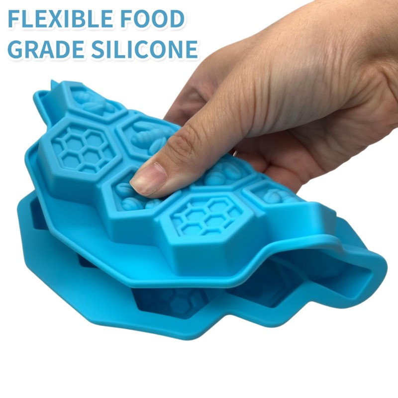 Zilphoba 2pcs Honeycomb Silicone Mold, Non-Stick 19 Cavities Bee Silicone