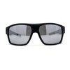 Locs Large Wrap Rectangle Color Mirror Gangster Plastic Sunglasses Black