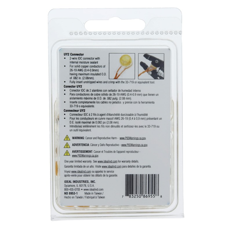 Ideal Electrical 86-955 IDC UY2 Butt Splice Jellybean Connector, 2