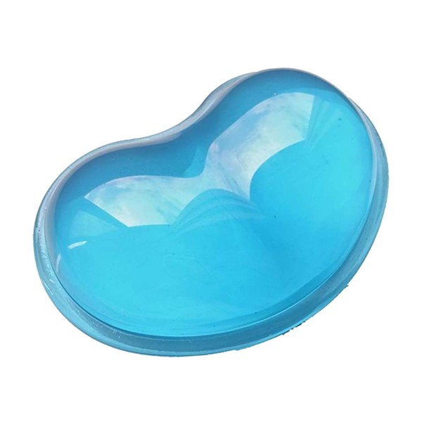Almohadilla De Ratón De Silicona Corazón Azul Con Reposamuñecas Gel