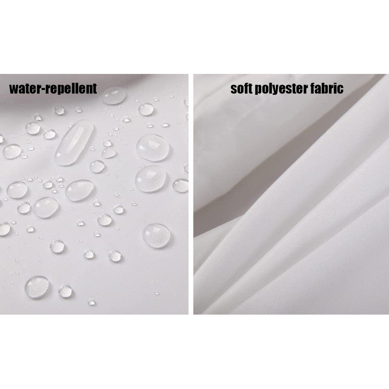 Tropik Home Narrow Width Extra Long White Bathroom Shower Curtain
