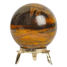 PYOR Tiger Eye Stone, Sphere Crystal, Meditation Figurine, Feng Shui Crystal Ball, Gemstone Ball, Reiki Metaphysical Gifts, Sphere Statue, Fortune Teller Crystal Ball Large