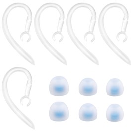 YINETTECH 5 Stück Silikon Kopfhörer Ohrbügel Bluetooth Headset Clip Haken Ersatz mit 6X Silikon Ohrstöpseln für Joggen Radfahren