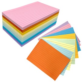 A6 Flash Cards Paper 400Pcs Revision Cards Paper Assorted Colours 14.8 * 10.5cm Index Crads Record Cards Ruled Flashcards for Office Working School Learning
