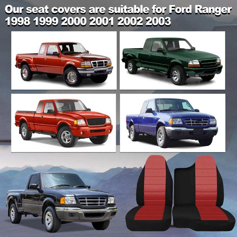 runfider Oxford Cloth Seat Covers for Ford Ranger 1998-2003, Fits