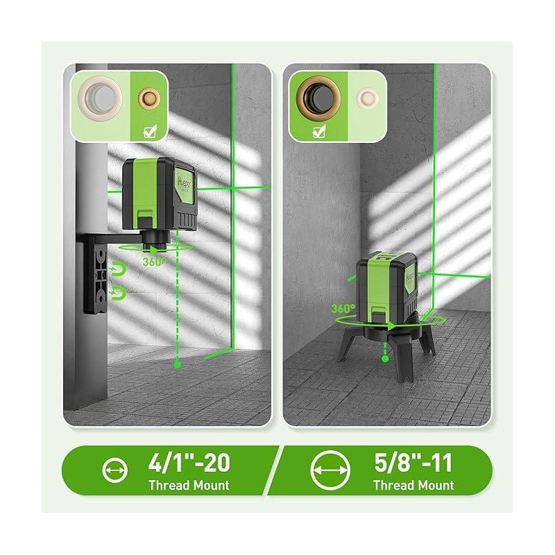 Huepar M-9211G Green Beam Self Leveling Cross Line Laser Level