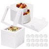 Moretoes 16pcs Cake Boxes, 10x10x10 Inches Tall White Square Bakery