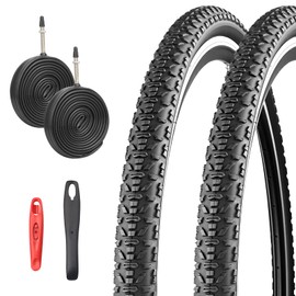 WEEROCK 700 Road Bike Tires 700 x 40C (40-622) Gravel Bicycle Tires with 2 Pack Inner Tubes 48mm Presta Valve, 700C Replacement Bike Tyres, Black