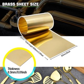 YIEMI Brass Sheet Roll, Gold Foil Sheets 1000mm x 150mm x 0.3mm for Crafts, Electrical Repairs, DIY Projects