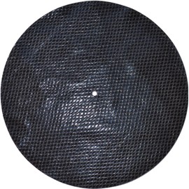 Genuine Leather Turntable Platter Mat - Black Embossed Snakeskin
