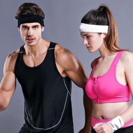 3 Piece Men's Women's Sports Sweatband Cotton Material Absorbent Breathable Headband for Sports Facial Cleansing Stretchy, Light and Quick Drying, Running, Dance, Yoga, Jogging, Unisex (Black + Navy +