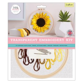 Simply Make Adults Sunflower Sewing Needle Stitch Embroidery Hobby Kit, Makes The Perfect Present For Any Creativity Enthusiast, or Hobbyist, Ideal For Beginners And New Starter