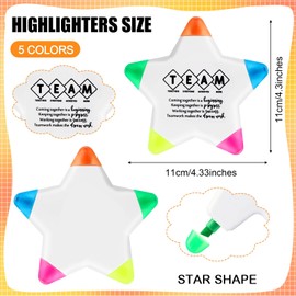 Chivertion 10 Pcs Inspirational Highlighters Team Building Gifts Star Motivational Multicolor Marker Watercolor Fluorescent Pen Bulk Thank You Gift Employee Appreciation Gift for Coworkers Team Office