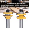 2Pcs 1/2in Shank Router Bit Woodworking Cabinet Door Carbon Steel
