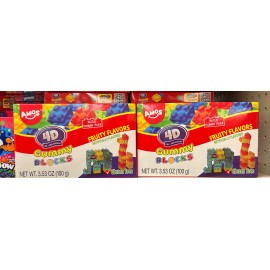 4D 2 Boxes Of 4D - Delicious Gummy Block Brick Shaped Candy Build Your Sweet Art