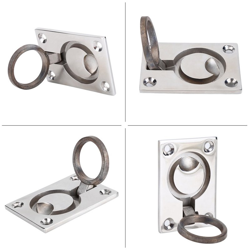 Boat Hatch Handle, Stainless Steel Ring Handle Flush Hatch Locker