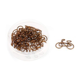 Paper Clips, Pack of 20 Bicycle Paper Clips, Medium Sizes, Brown Metal Bicycle Shape Paper Clips, Coffee Colour Bookmarks, Office, School, Stationery Clip