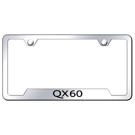 Au-TOMOTIVE GOLD Laser Etched Logo Cut-Out License Plate Frame for Infiniti QX60 (Chrome)
