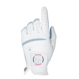 SIMPLE SYMBOL Women's Golf Glove Microfiber with Colorful Cabretta Leather Six Pack(Left is Wear On Left Hands,Right is Wear On Right Hands) Four Colors White/Sky/Orange/Red(Sky,XL,Left)