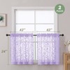 WelvetBLK Sheer Lavender Kitchen Curtains Tier 24 Inch Length 2
