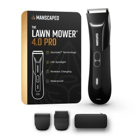 MANSCAPED® The Lawn Mower® 4.0 PRO - Groin & Body Hair Trimmer, Updated SkinSafe® Trimmer Blade, Waterproof Wet/Dry Groomer, USB-C & Wireless Charging Compatible, Men’s Ball Shaver with Travel Lock