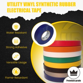 T.R.U. ELE-796WA 1/2 Inch X 66 Ft. General Purpose Electrical Tape - UL/CSA Listed Vinyl Synthetic Rubber. (Blue)