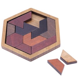 Toyvian Hexagon Wooden Puzzle Wood Russian Blocks Tangram Puzzle Brain Teaser Puzzles Geometric Jigsaw Block Russian Blocks Logic IQ STEM Ages Kid Intelligence