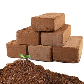 Coco Coir Brick for Plants-6 Pack Premium Coconut Bricks, 100% Organic Peat Moss, Fiber Coconut Husk for Planting, Gardening, Potting Soil Substrate