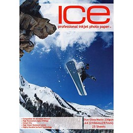 25 x ICE A4 Duo Gloss/Matte Inkjet Photo Printing Paper - 230gsm - Professional Premium Photographic Paper