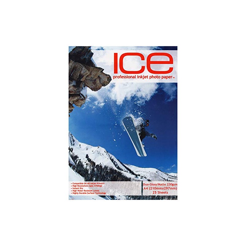 25 x ICE A4 Duo Gloss/Matte Inkjet Photo Printing Paper
