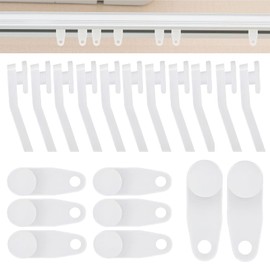 50Pcs white curtain track hooks - plastic curtain track hooks - suitable for window and shower curtains