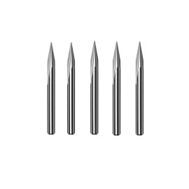 TavRav 5pc 30 Degree CNC Router bit Set 0.5mm tip Diameter v Groove bit 1/8 inch Shank Engraving CNC Straight bit Multi Material Cut for Wood MDF Plywood Metal Carving