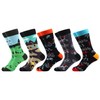 WeciBor 5 Pairs Men's Funny Colourful Casual Novelty Combed Cotton